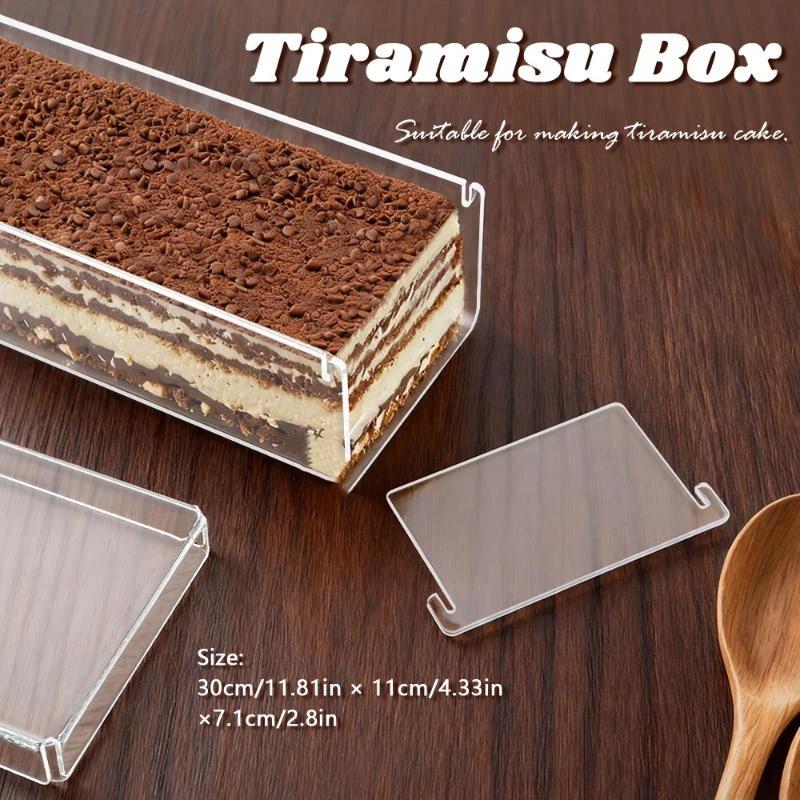Kitchen Baking Storage Containers - Прочный прямоугольный акриловый контейнер для тирамису,