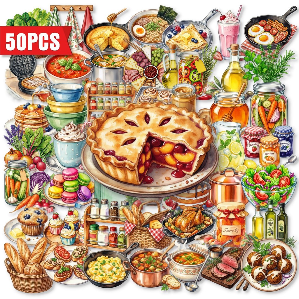 Baking (Kitchen Ingredient) - 50 шт. прозрачных наклеек из ПЭТ