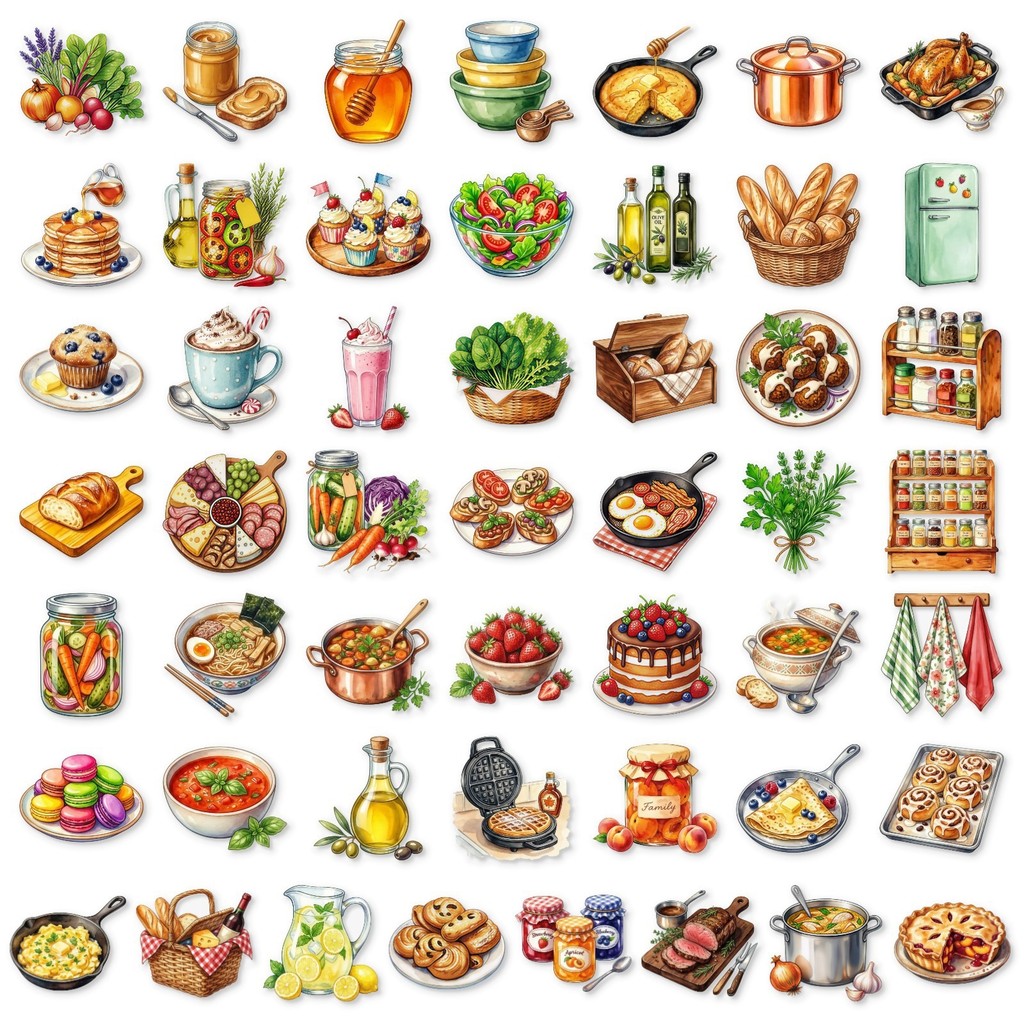50 шт. прозрачных ПЭТ-наклеек  – обзор и цена Baking (Kitchen Ingredient)